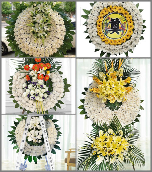 山西阳泉郊区平坦镇桃林沟村花圈速递